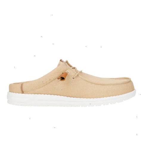 Wally Slip Stretch Canvas - Tan/White