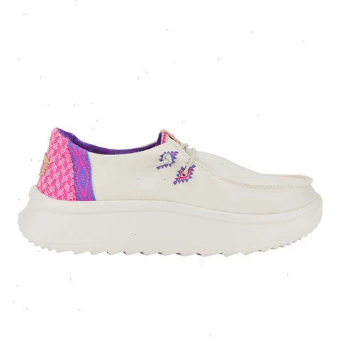 Wendy Peak Chambray Woven - White/Pink