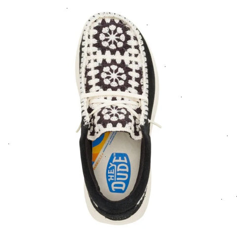 Wendy Comf Suede Crochet - Black/Multi