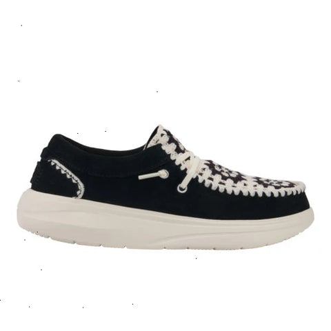 Wendy Comf Suede Crochet - Black/Multi