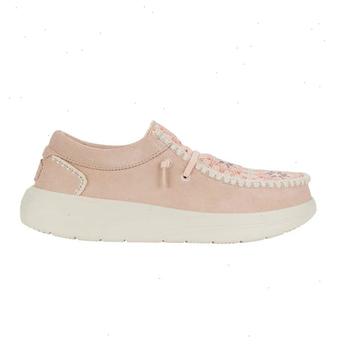 Wendy Comf Suede Crochet - Pale Pink/Multi
