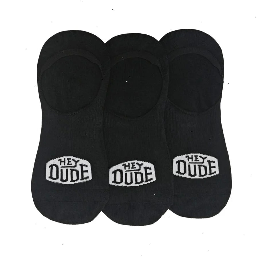 HEYDUDE No Show Sock 3 Pack - Black