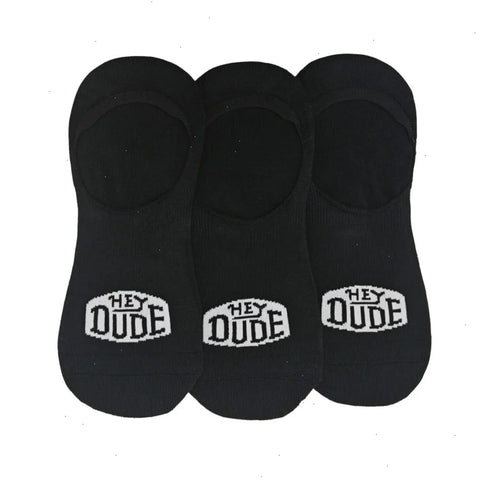 HEYDUDE No Show Sock 3 Pack - Black