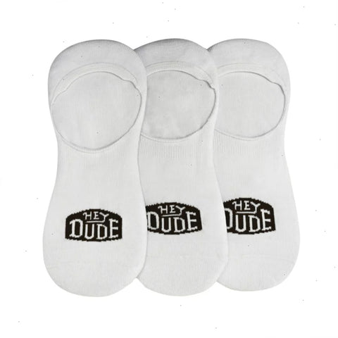 HEYDUDE No Show Sock 3 Pack - White