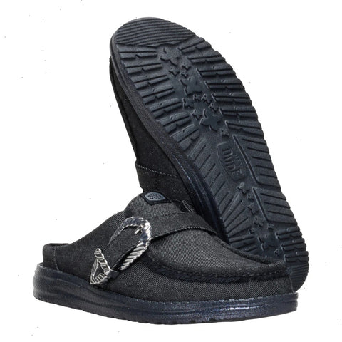 Wendy Slip Buckle Denim - Black/Black