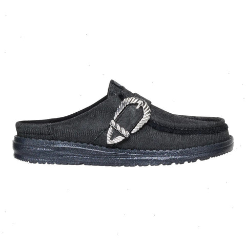 Wendy Slip Buckle Denim - Black/Black