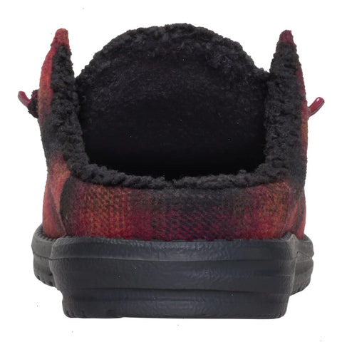 Wally Slip Cozy Plaid - Red Plaid/Black