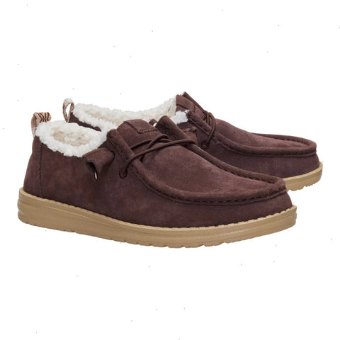 Wendy Suede Shearling - Dark Brown