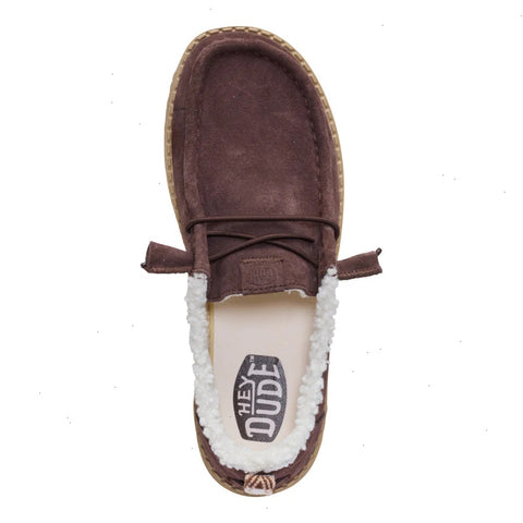 Wendy Suede Shearling - Dark Brown