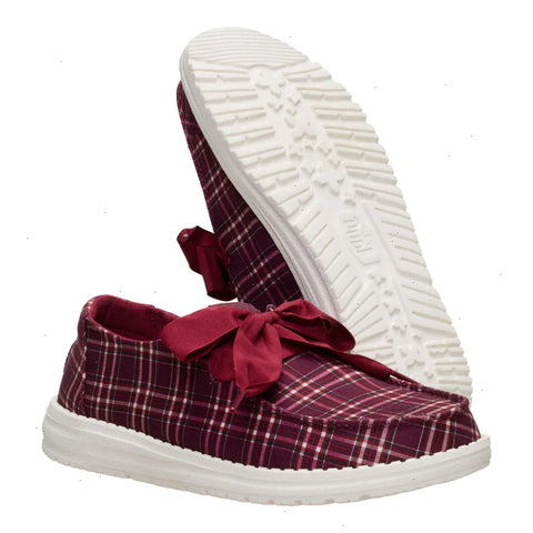 Wendy Holiday Bow - Red Plaid/Burgundy